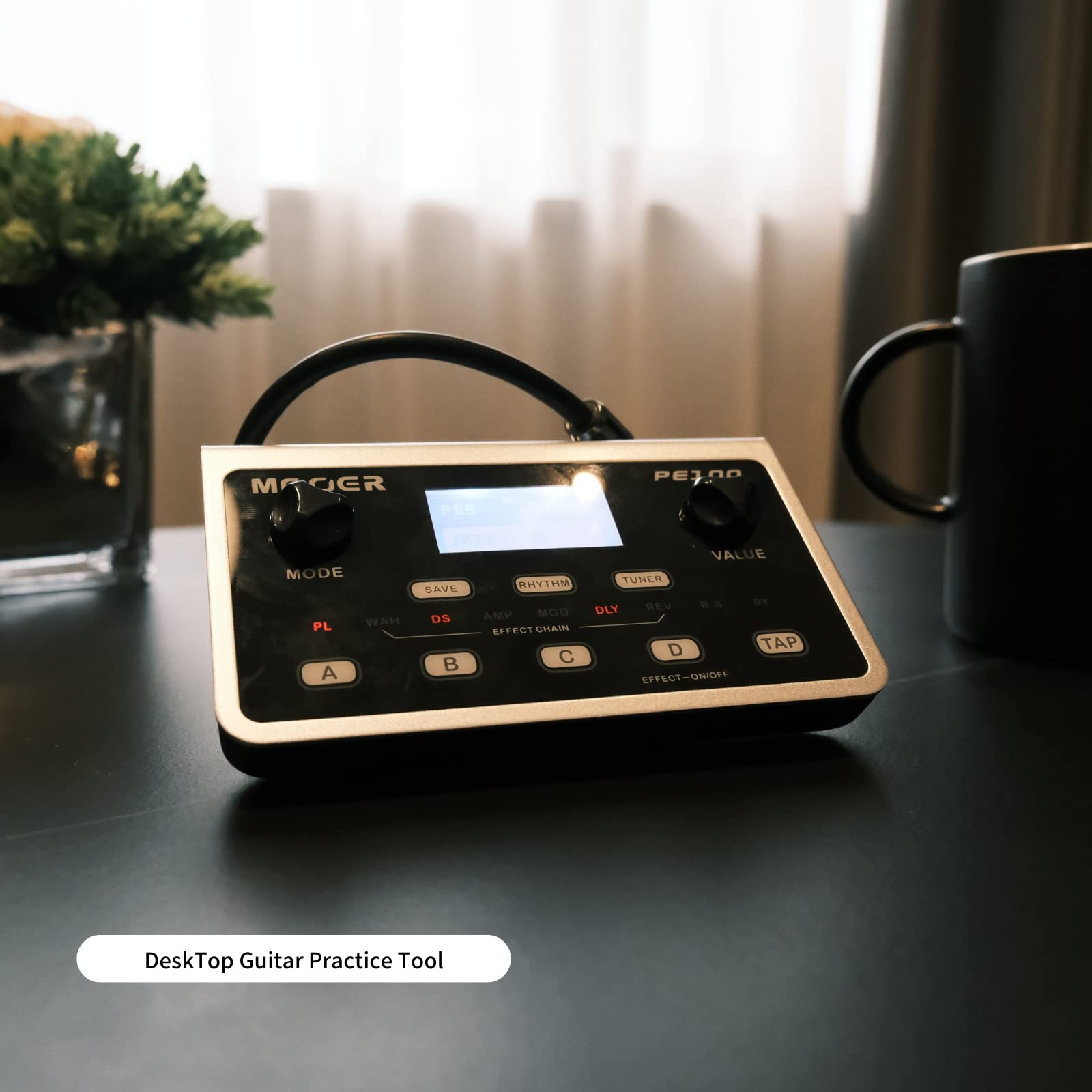 PE100 Portable Depstop Guitar Multi Effects Headphone Amp Pedal Practice Tool...