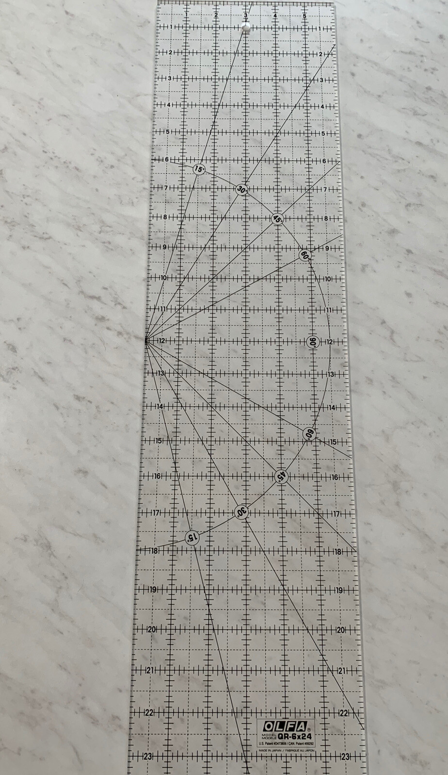 OLFA Frosted 6" x 24" Quilting Ruler QR-6x24 Model