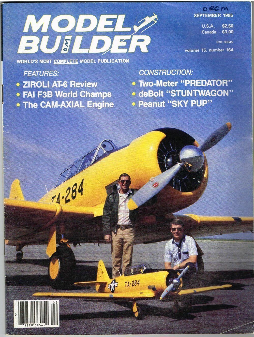 MODEL BUILDER magazine September 1985 Sky Pup: F/F Peanut Scale