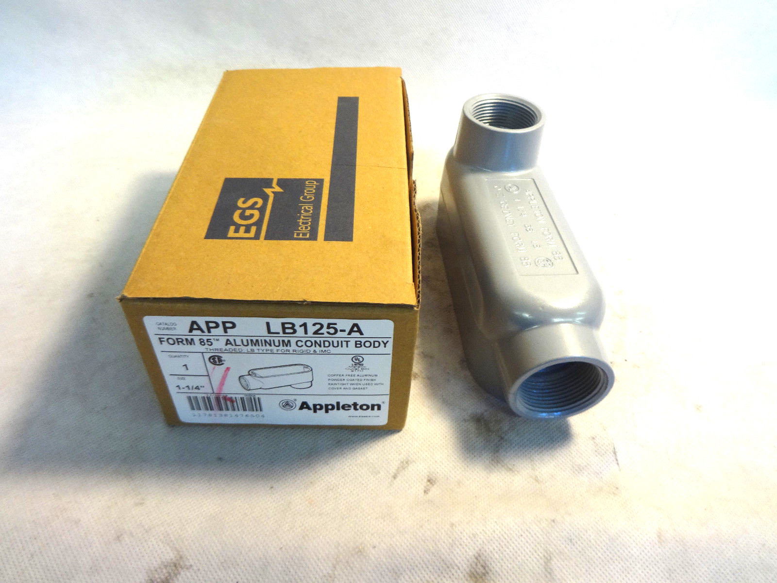 NEW IN BOX APPLETON APP LB125-A FORM 85 ALUMINUM CONDUIT BODY