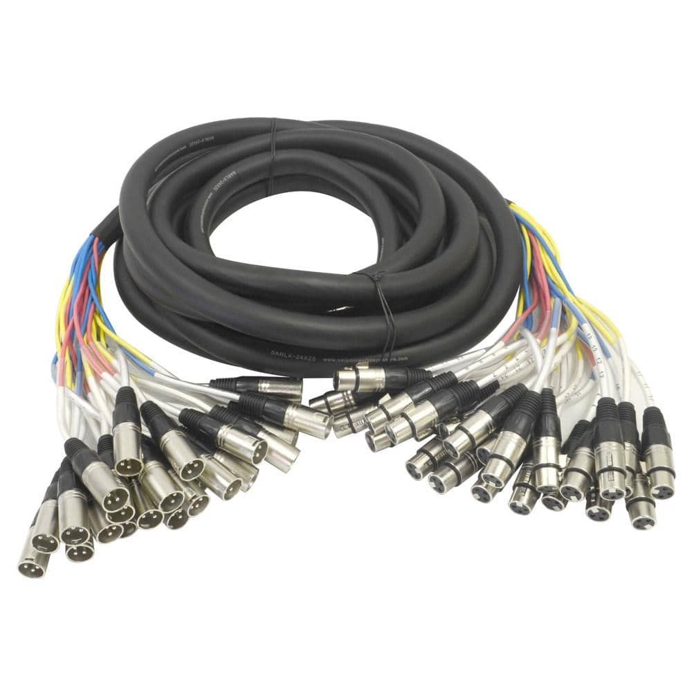 SARLX 24 Channel XLR Colored Snake Cable 25ft