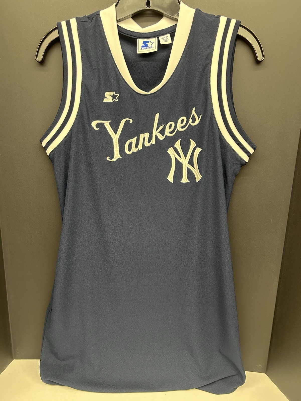 New York Yankees Starter Navy V Neck Dress W/Pockets WOMENS SIZE S SALE NWT