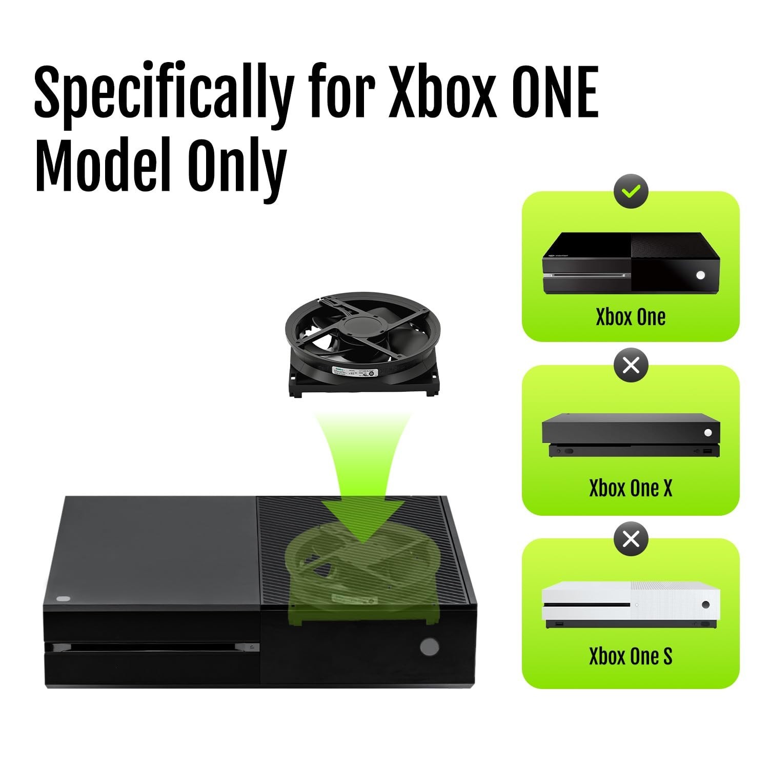 Replacement Internal Cooling Fan for Xbox ONE Gaming Console, 4-Pin Connector