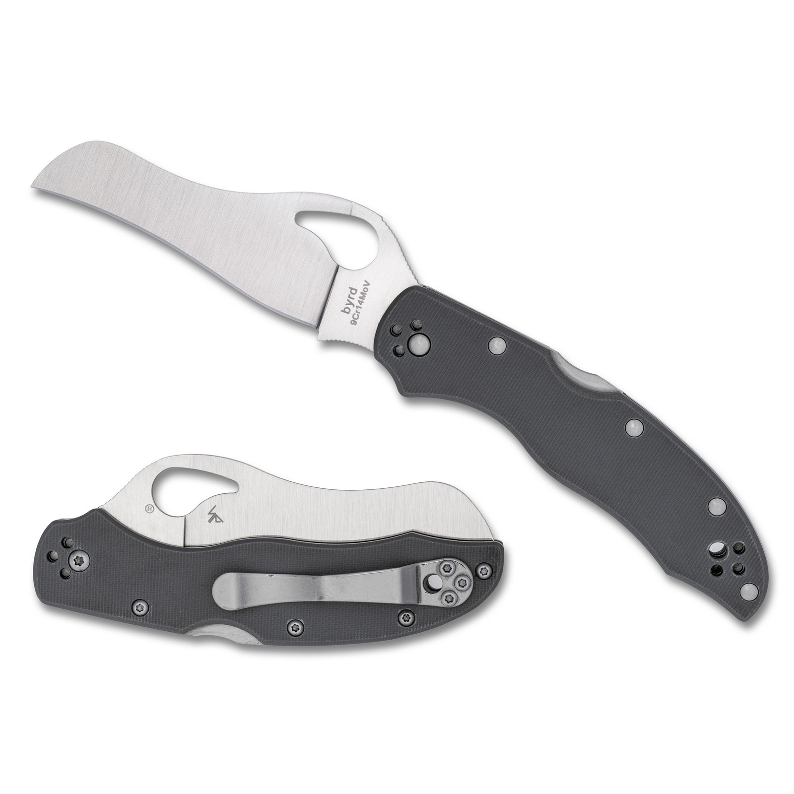 Spyderco Gooney Folding Blade Knife Grey G10 3.44in 9Cr14MoV Stainless BY24GPGY
