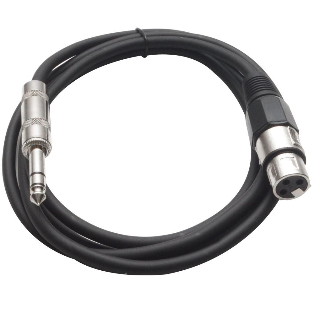 Black 6' XLR Female to TRS Patch Cable
