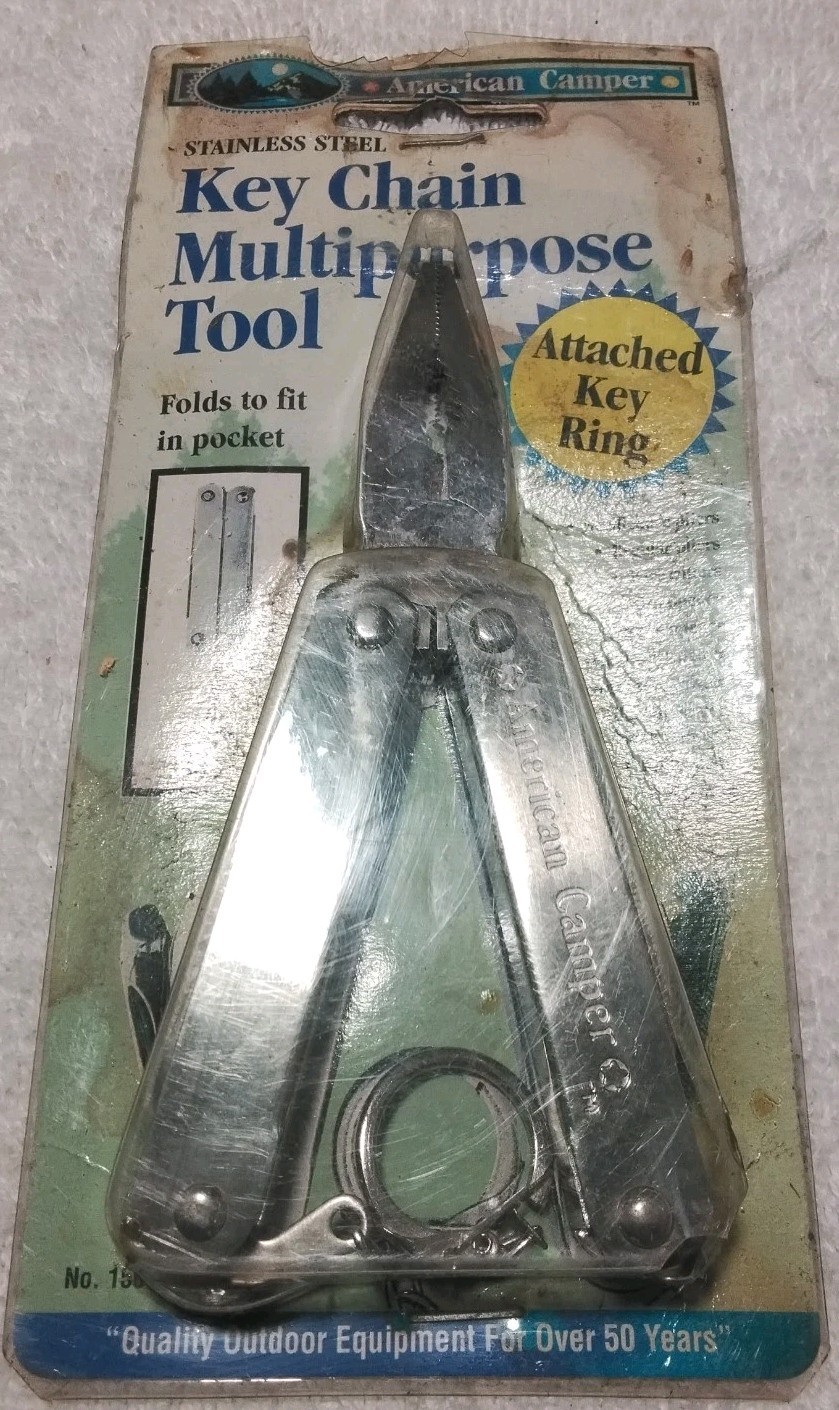 AMERICAN CAMPER 1501 KEY CHAIN MULTI-PURPOSE TOOL STAINLESS STEEL NEW