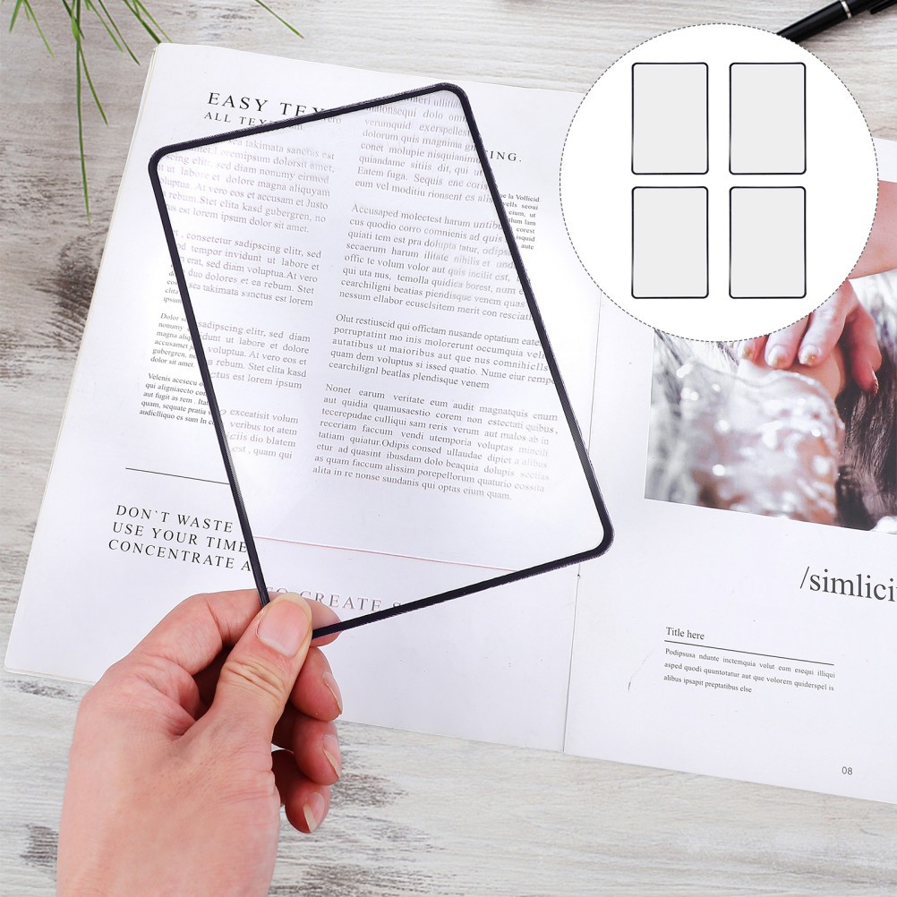 Durable Reading Magnifier Sheet PVC Transparent Lens for Books and Maps