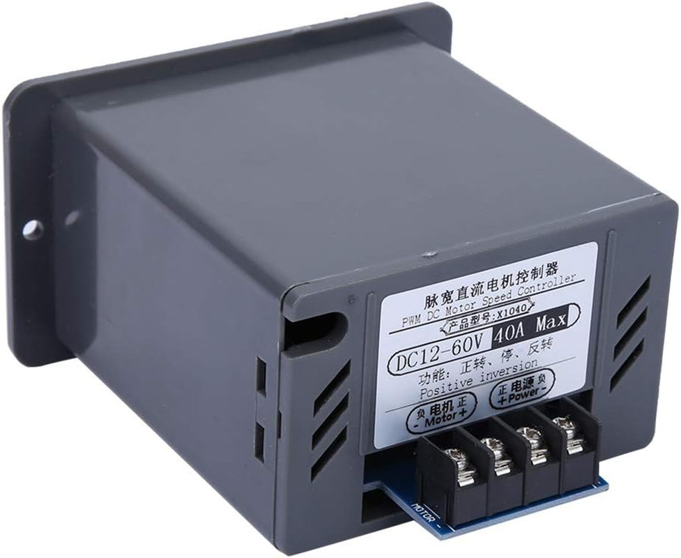 DC Motor Speed Controller, DC 12-60V 40A PWM Brush Motor Speed Controller CCW Re