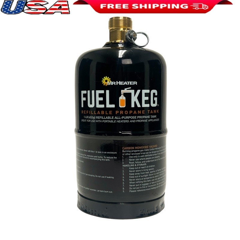 Portable Fuel Keg 1 lb. / 16 oz. Empty Refillable Propane Tank Camping Grilling