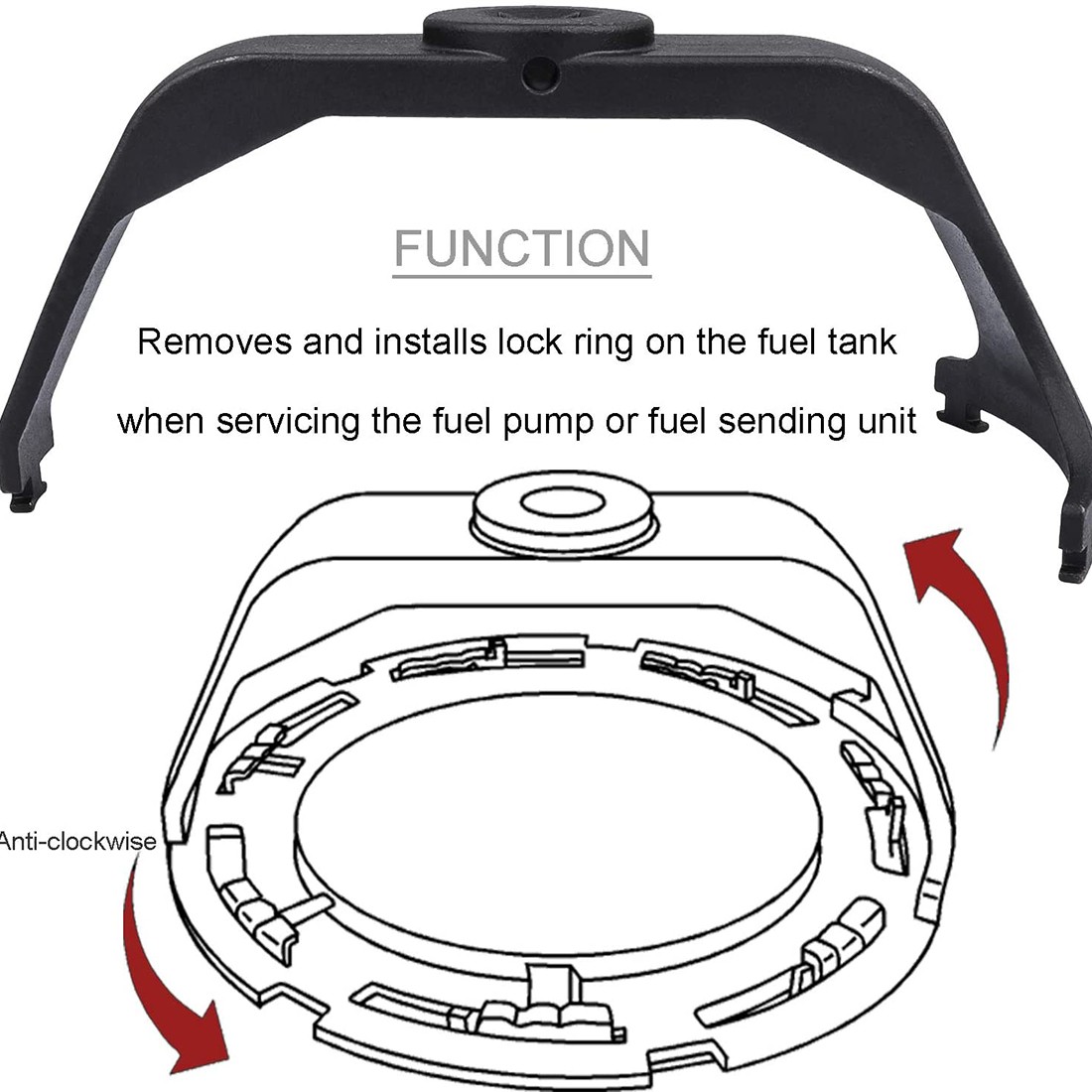 Adjustable Fuel Pump Module Spanner Wrench + Universal Tank Lock Ring Tool 6599