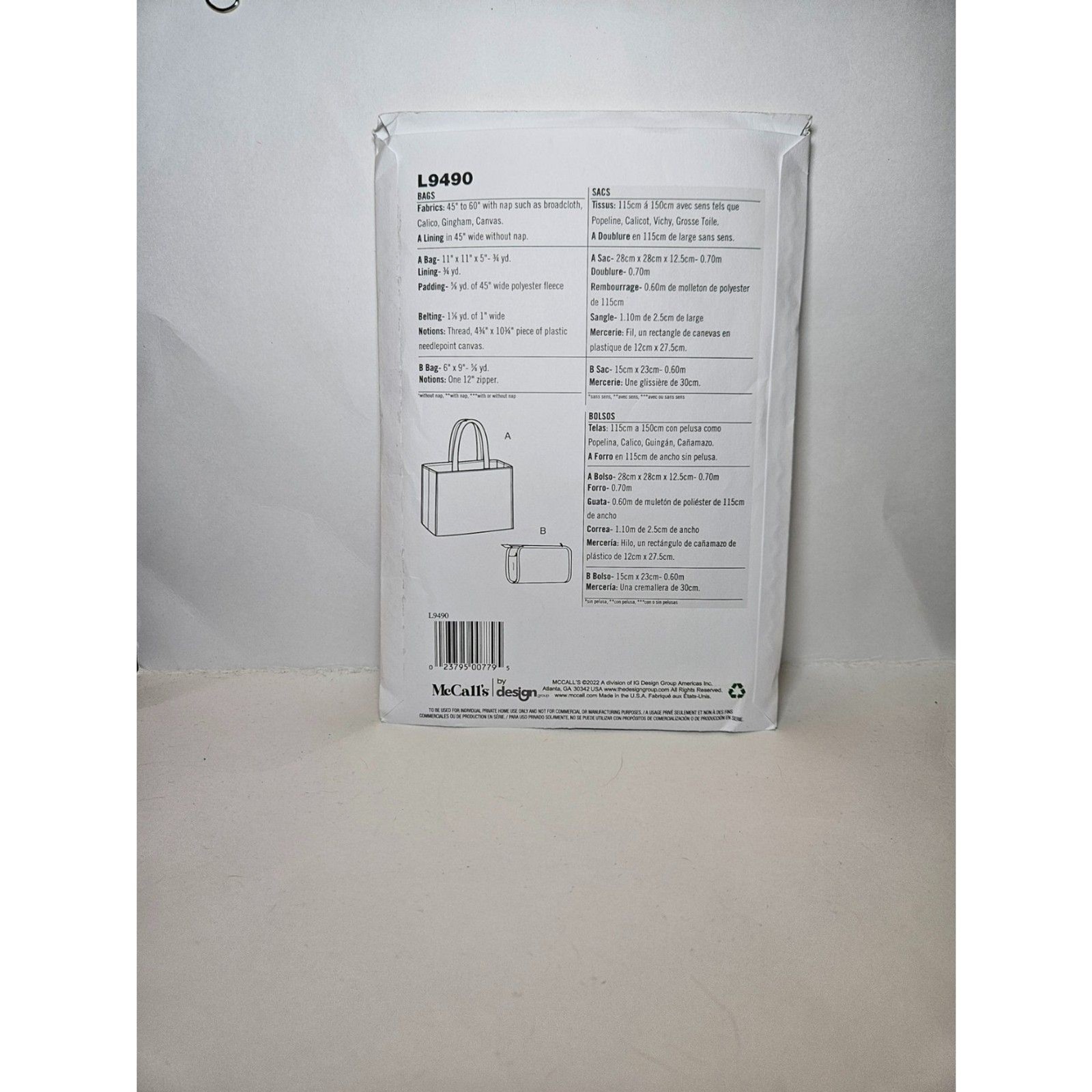 McCall's L9490 Bags Uncut