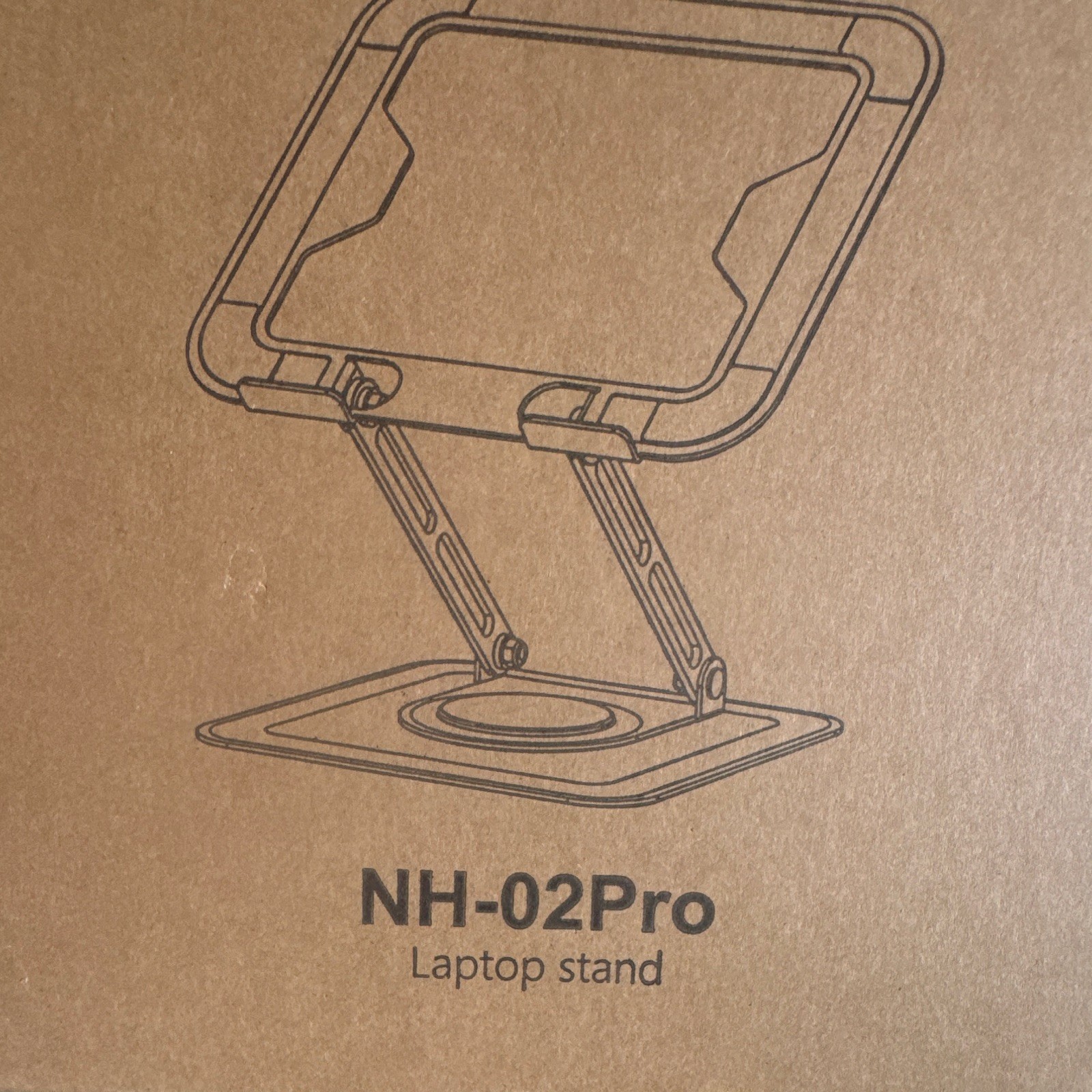 NH-02Pro Adjustable Foldable Laptop Stand/Riser, Brown, Fits 10-14 in