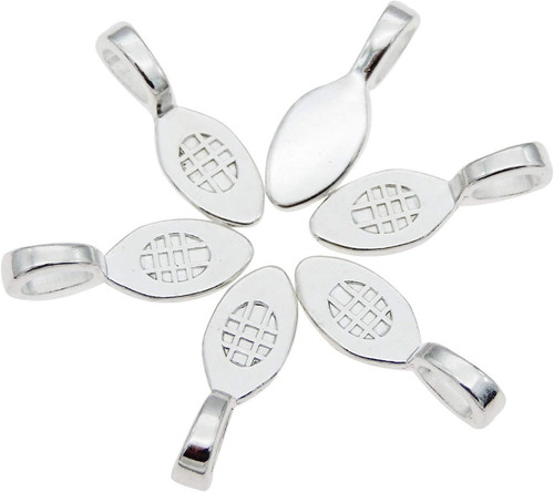 100pcs Silver Glue on Bail Charm Pendant Earring Bails for Glass Tile DIY...