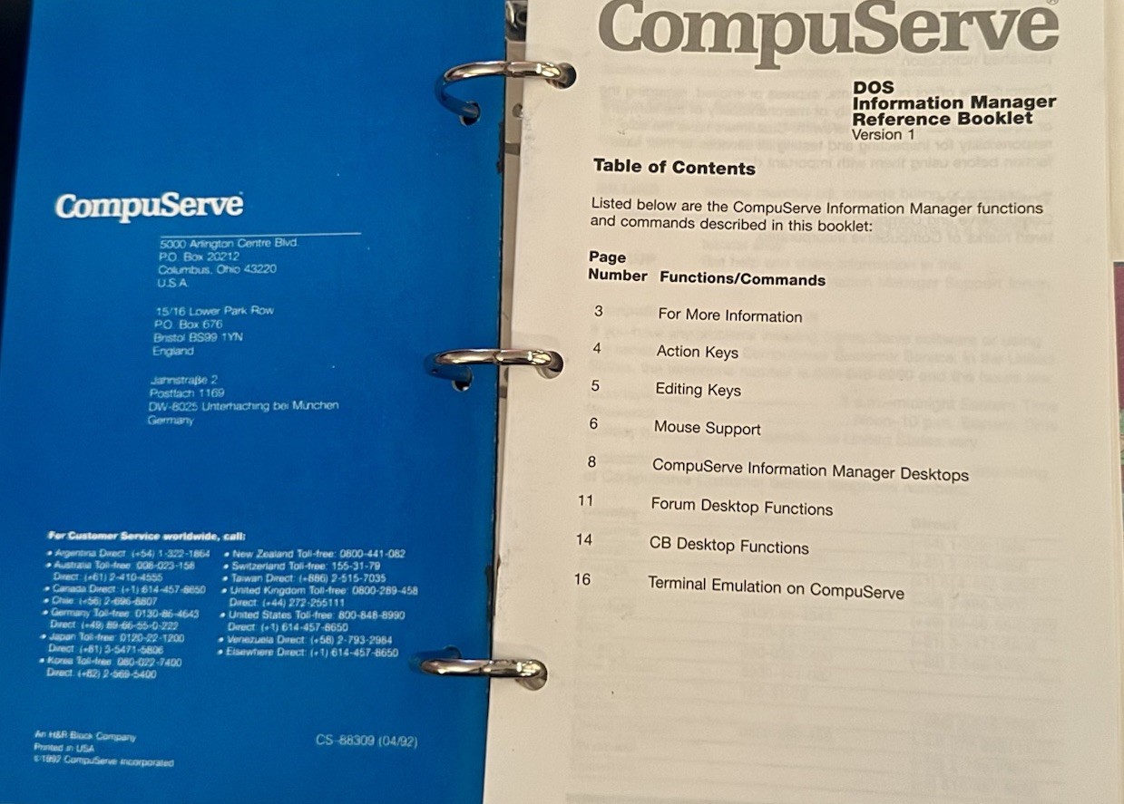 Vintage CompuServe Binder Information Service DOS Computers V1 Guide Set RARE