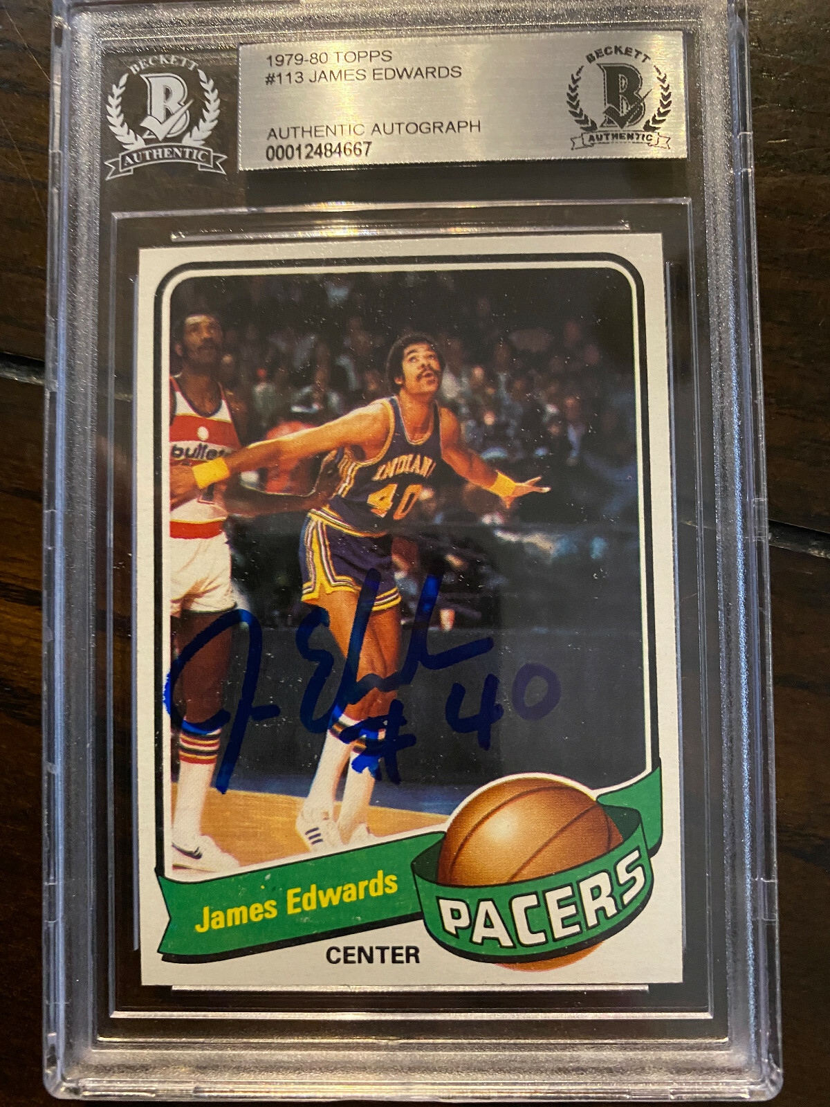 1979-80 Topps James Edwards Pacers Rookie Signed Auto BAS Beckett Certified #113
