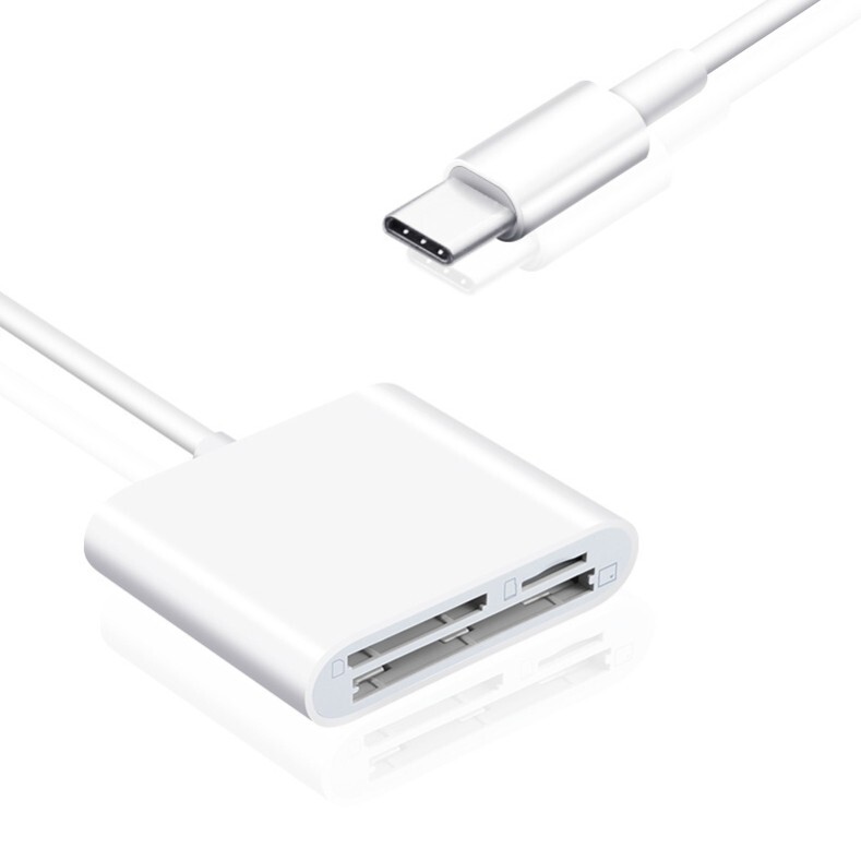 USB C to SD CF Card Reader for iPad Pro/Macbook Supports CompactCF/SD/TF card