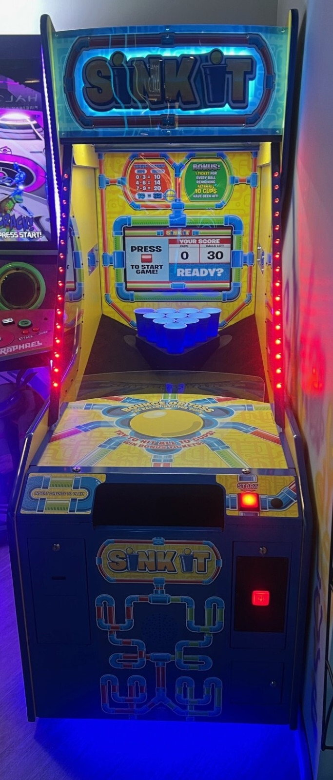 SINK IT BEER PONG ARCADE MACHINE by BAYTEK (Excellent) *RARE*