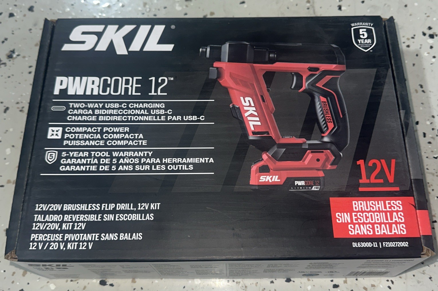 NEW SKIL PWRCORE 12V Li-Ion Brushless Flip Drill Kit  DL6300D-11 NEW