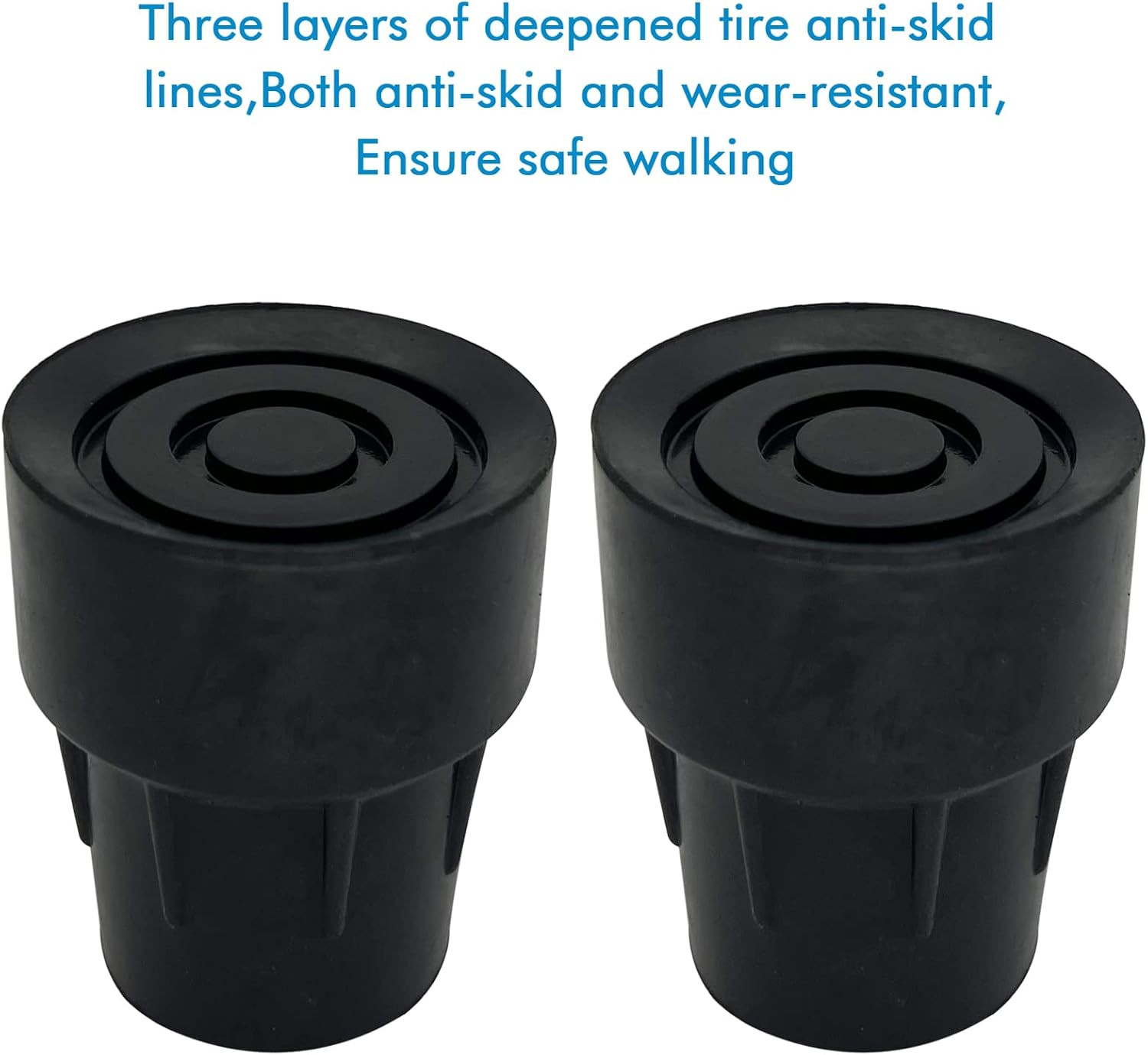Replacement Cane Tips, Black, 1 Inch