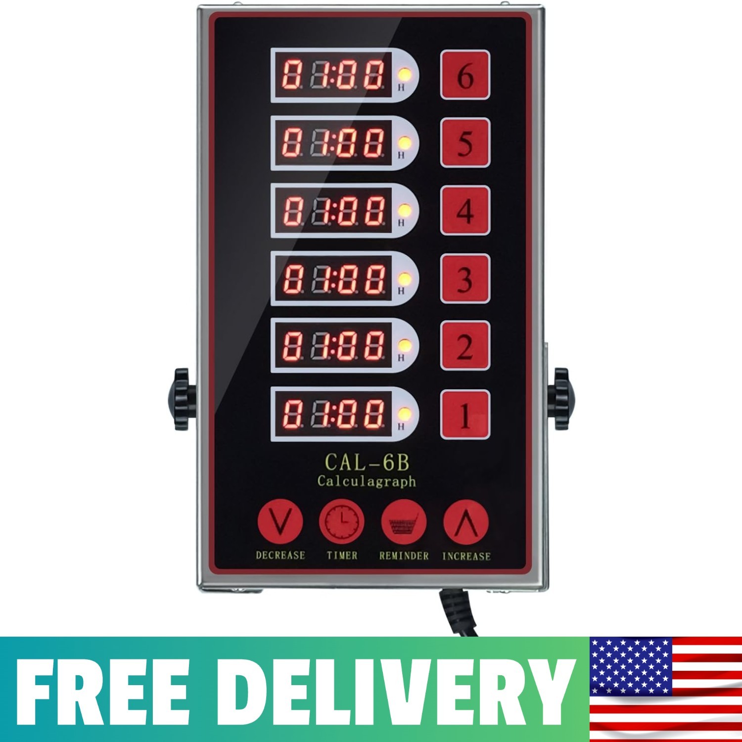 Precision Kitchen Timers For Cooking – 6 Channel Commercial Kitchen Timer Restau
