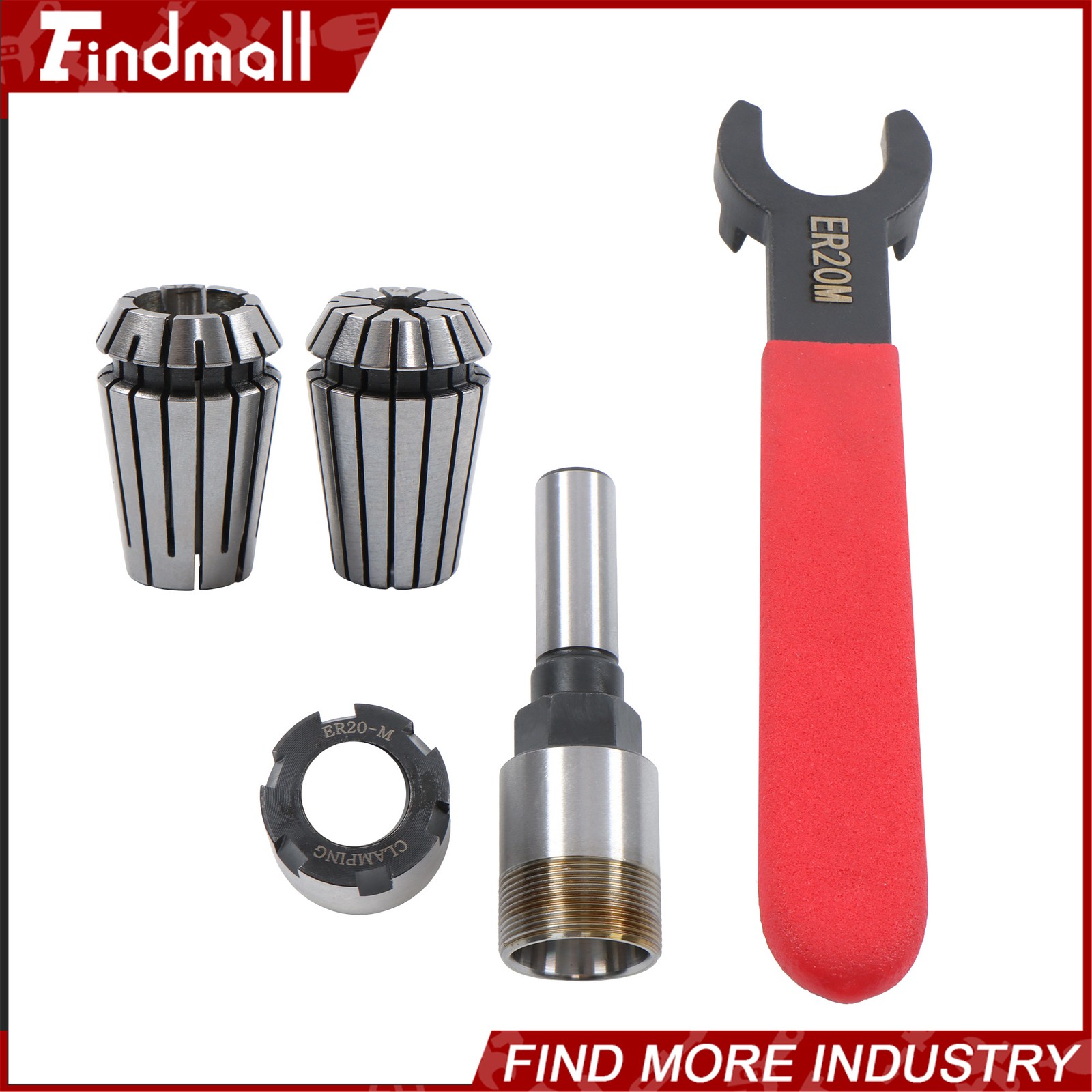 Findmall ER20 Collet Extension Chuck 1/2" Shank Router Bit Adapter Milling Tool