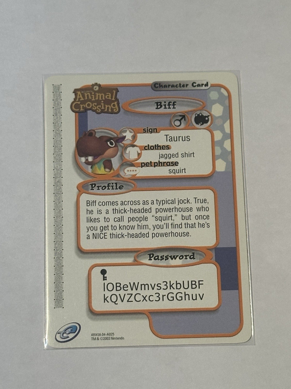Nintendo Animal Crossing e-Reader Card (2002) Series 1 - Biff #025