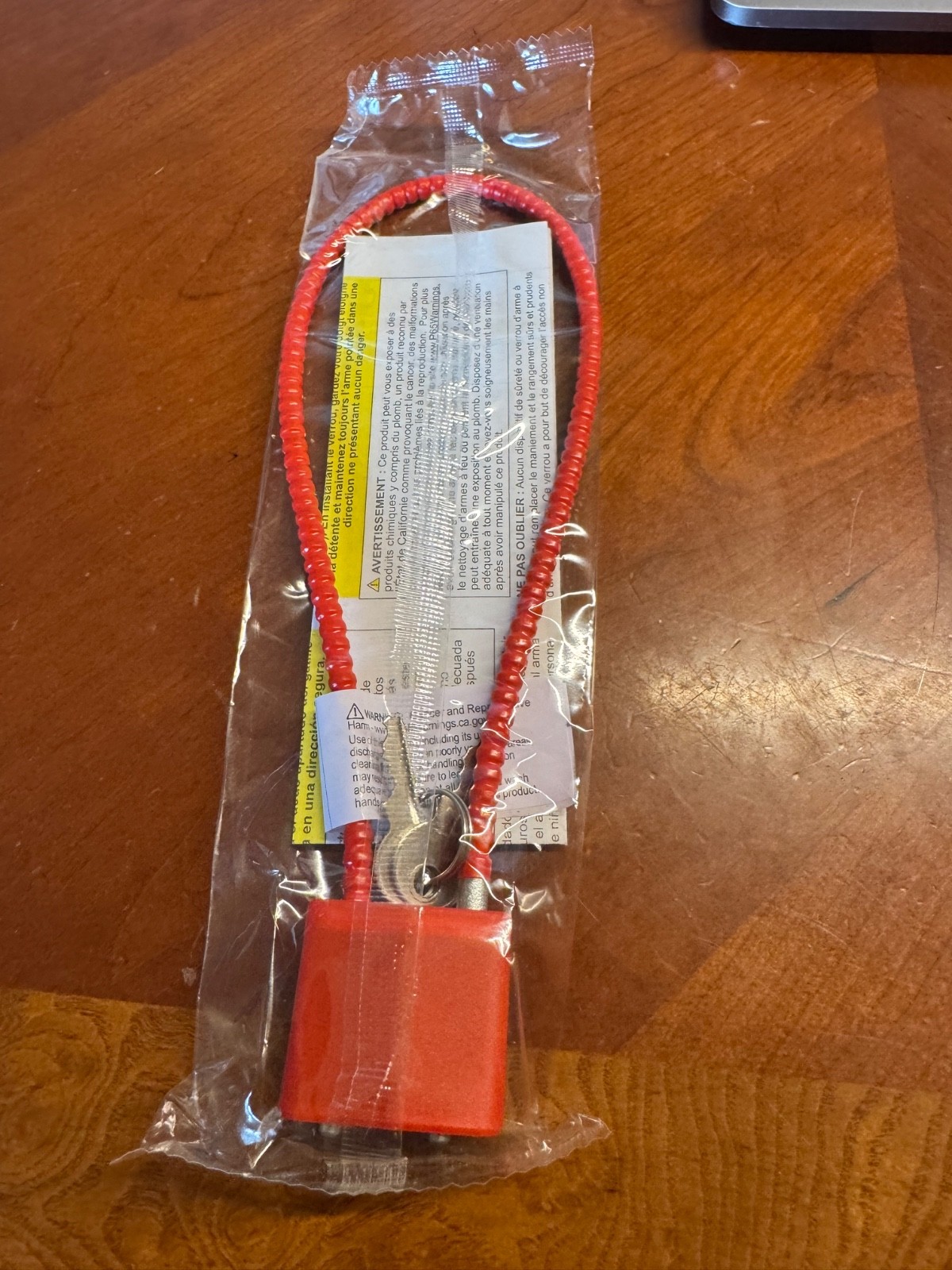30 mmGun Lock/Cable 2 Keys Red