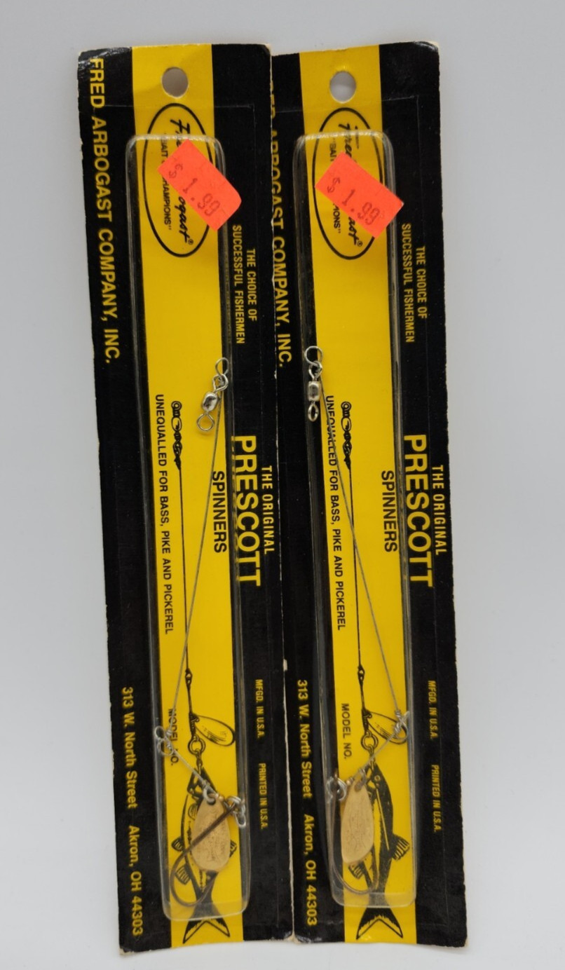 NOS-  2/0 - Fishing Lure Prescott Spinners Bait Bass Pike & Pickerel LOT OF 2