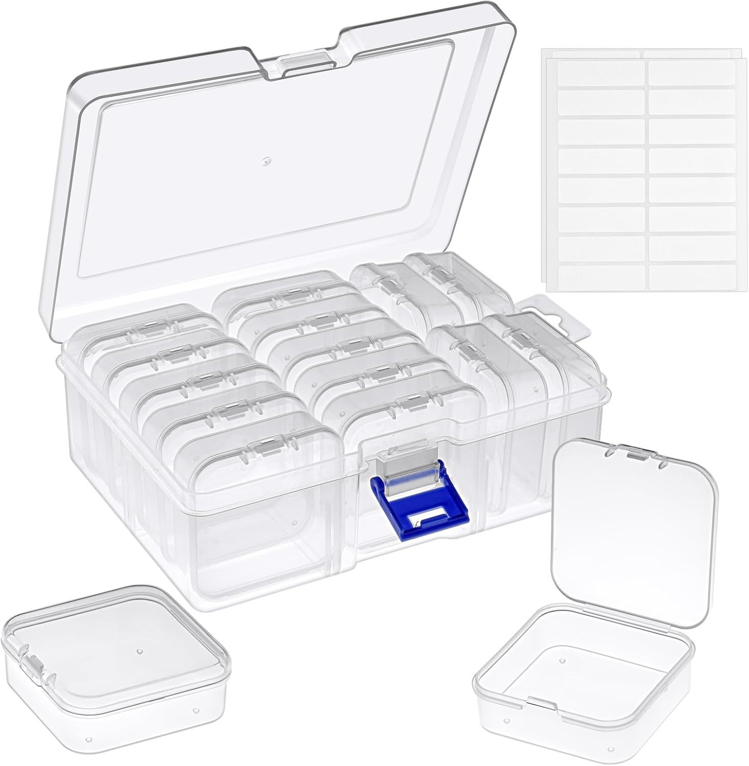 Bead Organizer and Storage, 15 Pcs Clear Bead Storage Containers, Mini Plastic B