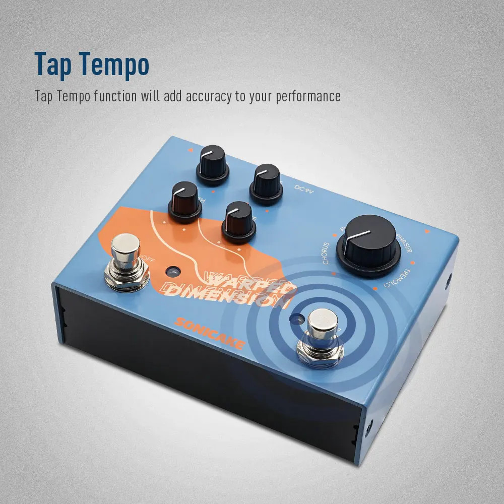 Warped Dimension Digital Modulation Guitar Effects Pedal, Flanger,Phaser&Tremolo
