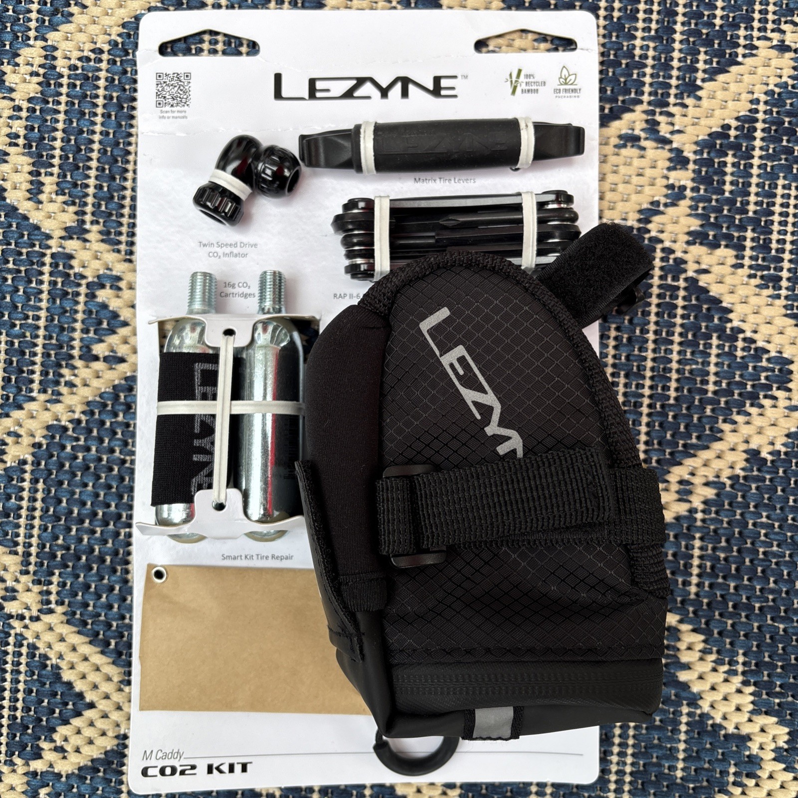 Lezyne M-Caddy Seat Bag w/ CO2 Repair Kit Tire Inflator Cartridge Lever