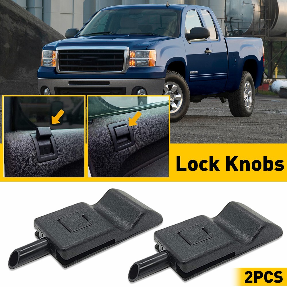 2X Door Lock Knob Driver Passenger Side For 2007-2013 GMC Sierra 1500 2500 3500