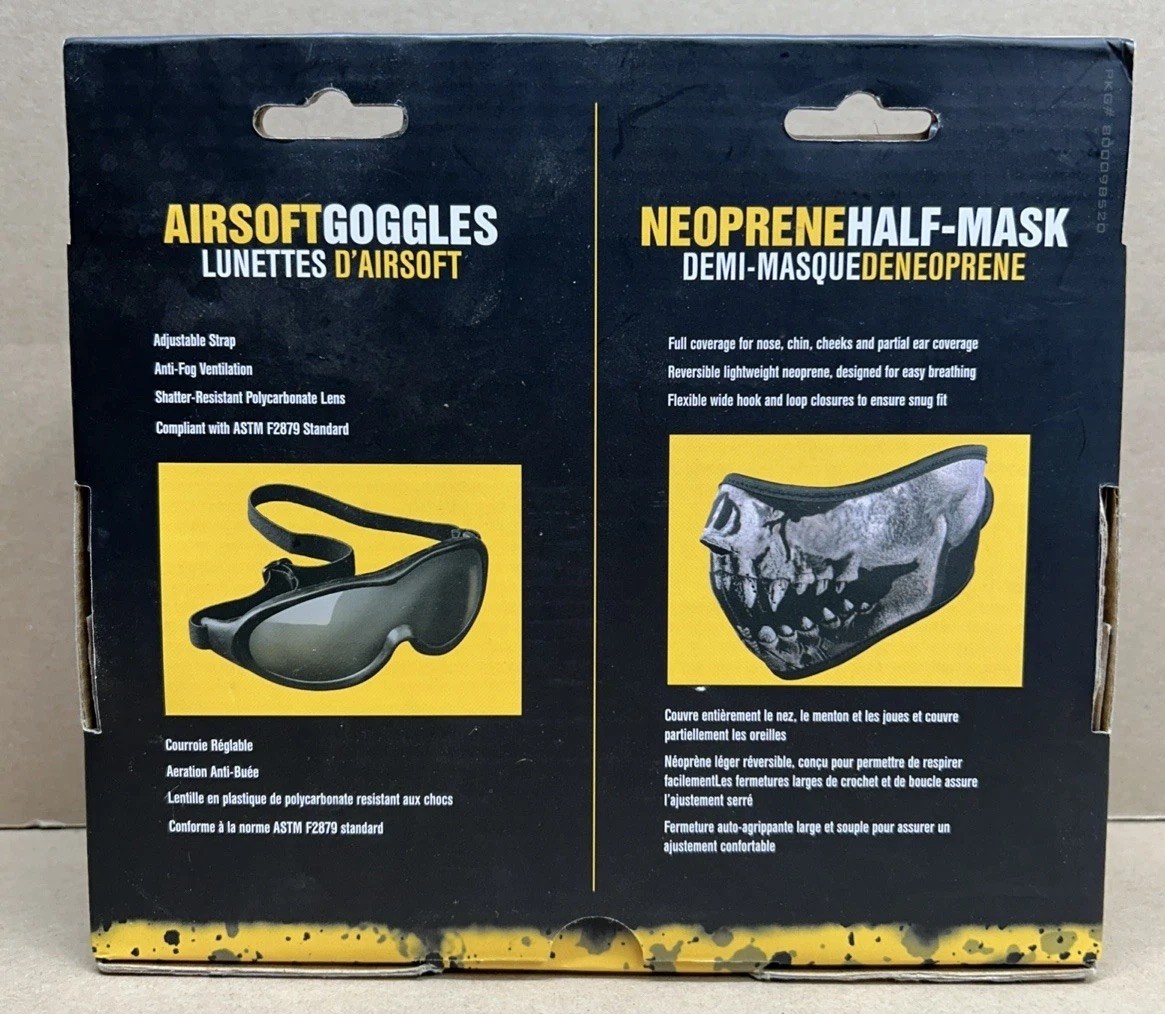 Paintball Goggles & Half Predator Mask Game Face Airsoft