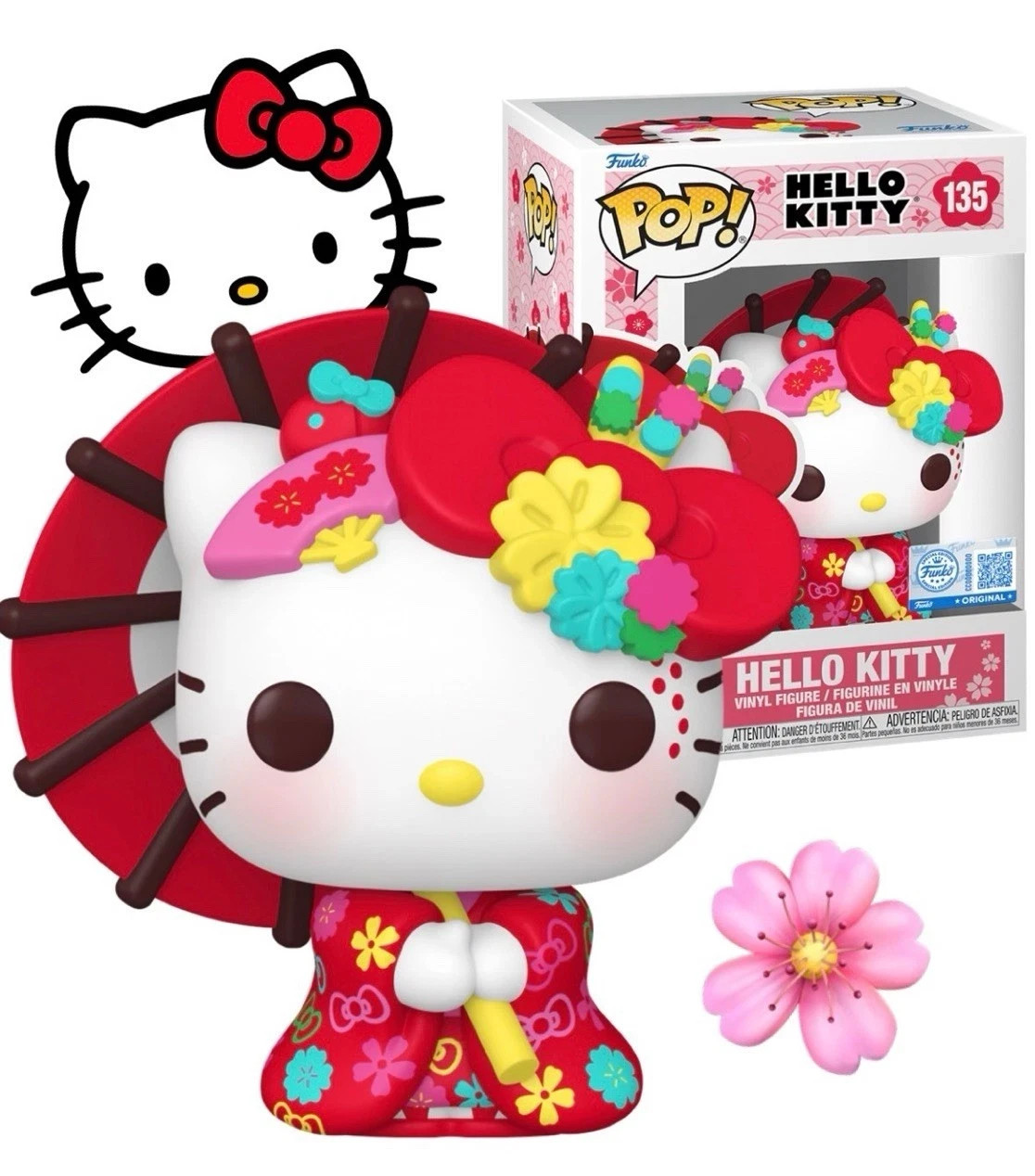 Funko Pop! Hello Kitty #135 Japanese Kimono Exclusive Vinyl + Protector PRESALE