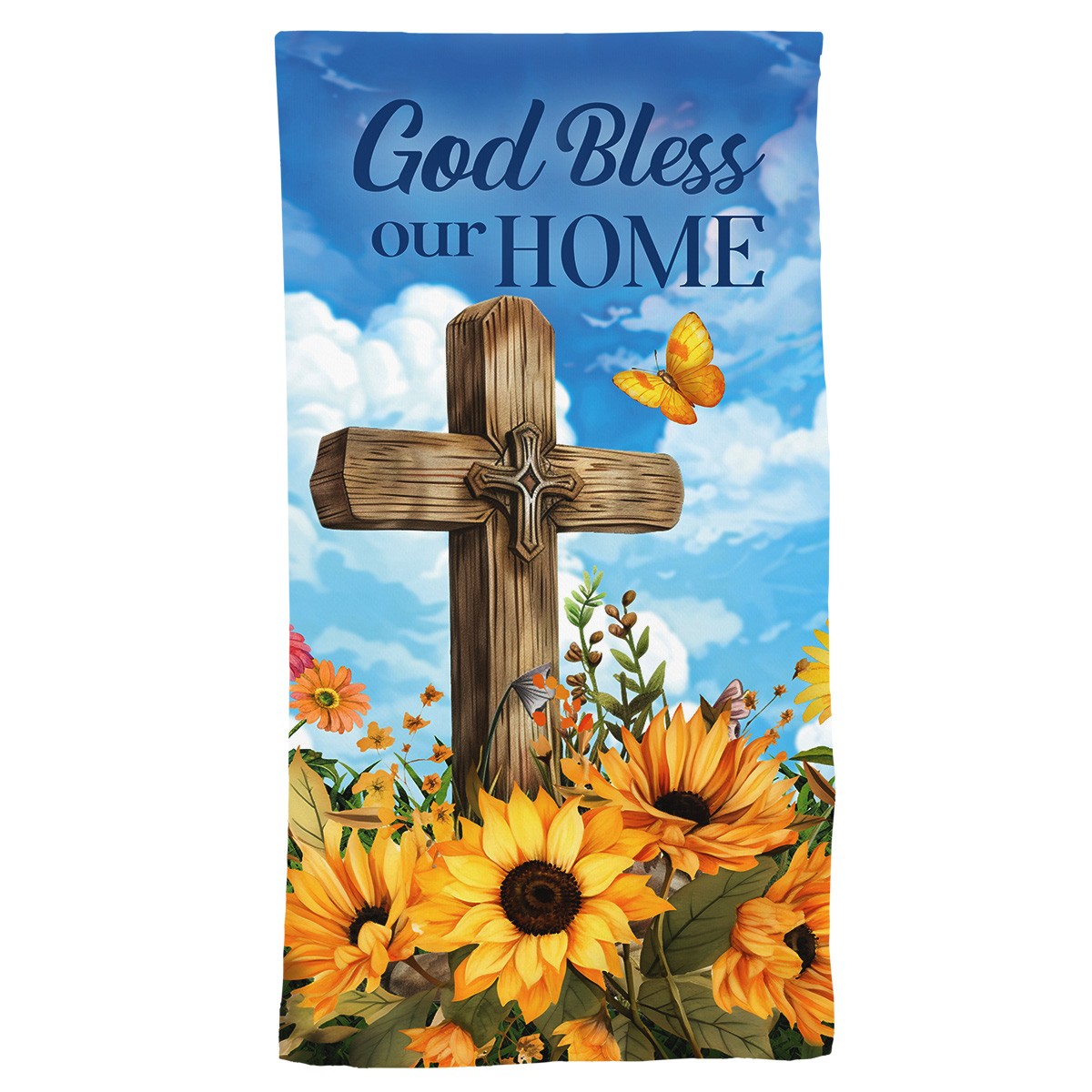 Briarwood Lane Summer God Bless Our Home Cotton Hand Towel 26x18