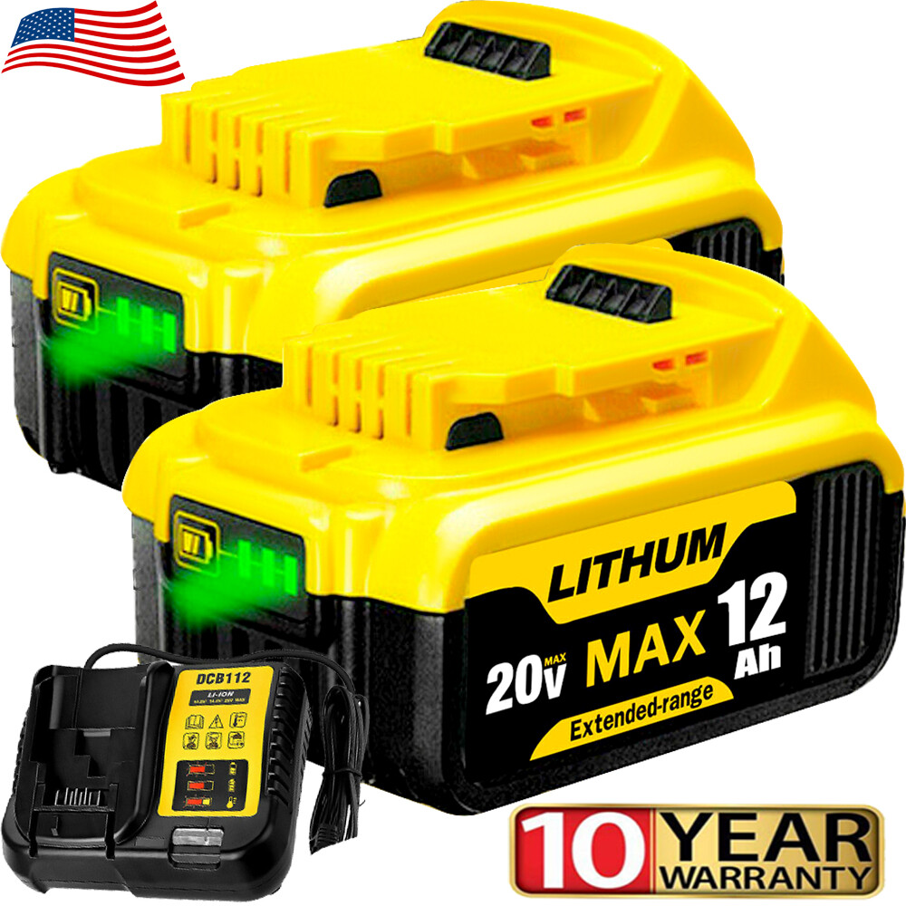 Battery or Charger For DeWalt 20V 20 Volt Max Lithium Ion DCB201 DCB203 DCB206-2