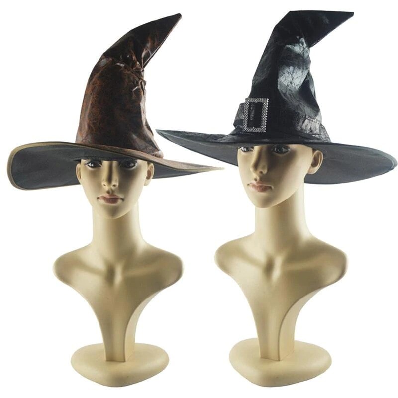 Cosplay Faux Leather Witch Wizard Hats Fashion Party Headgear Halloween Props