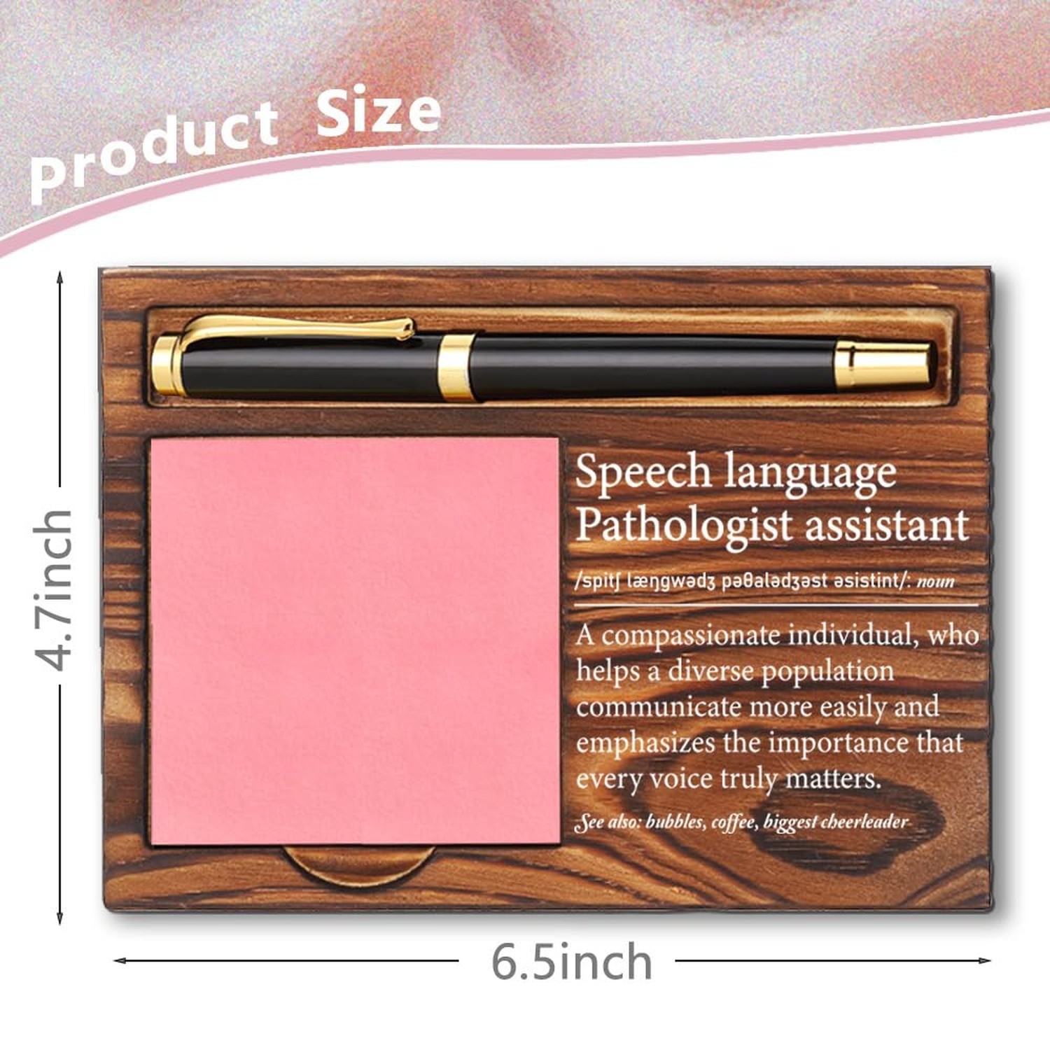 Speech Language Pathologist Assistant Gifts, Wooden Sticky Note Holder, Appre...