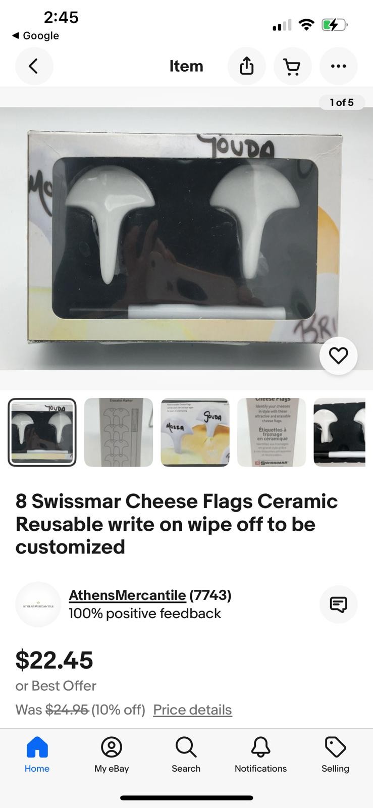 Swissmar Ceramic Cheese Flags Set