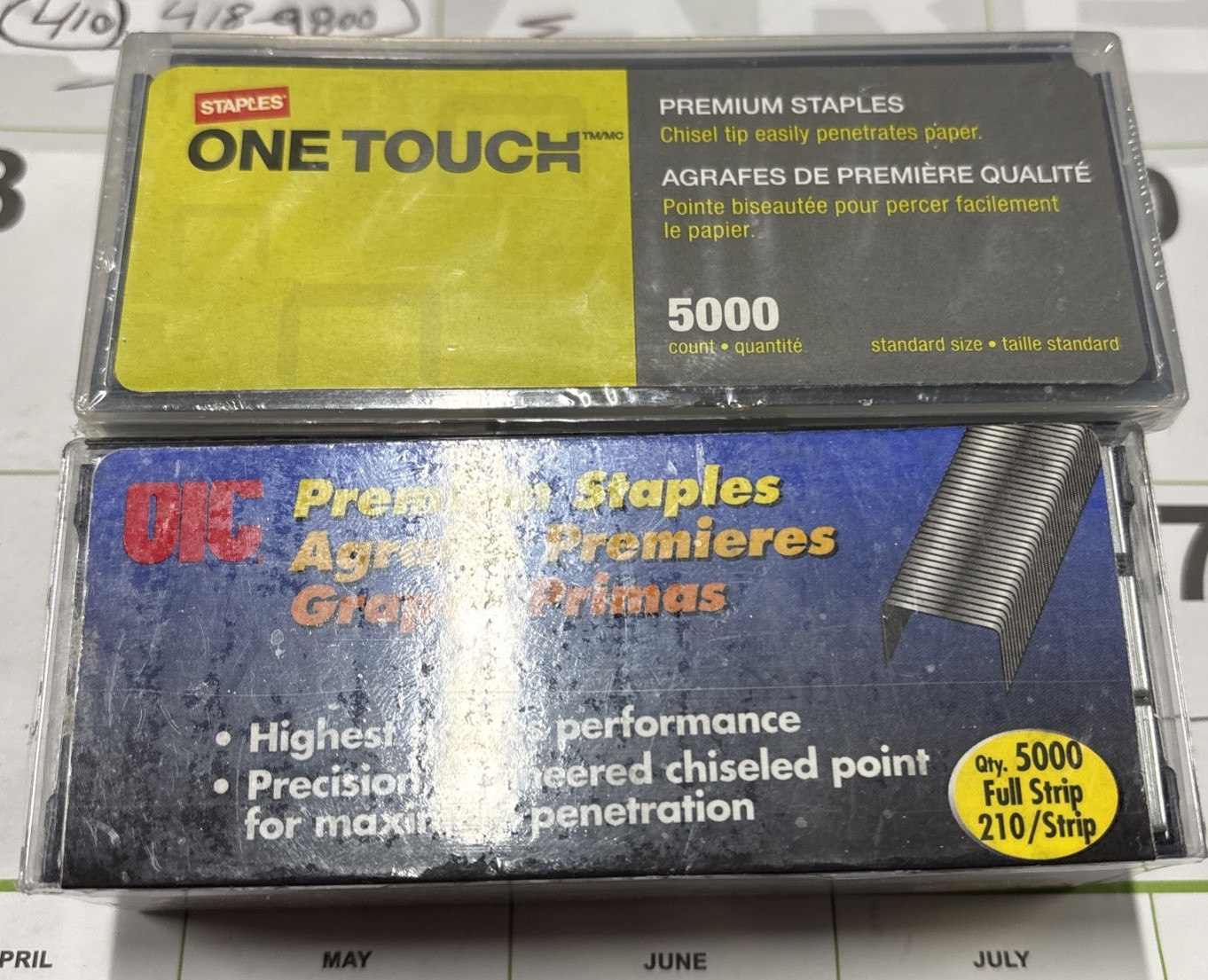 Officemate Premium Staples, Full Strip, 5000 Staples (91909) Lot Of Two