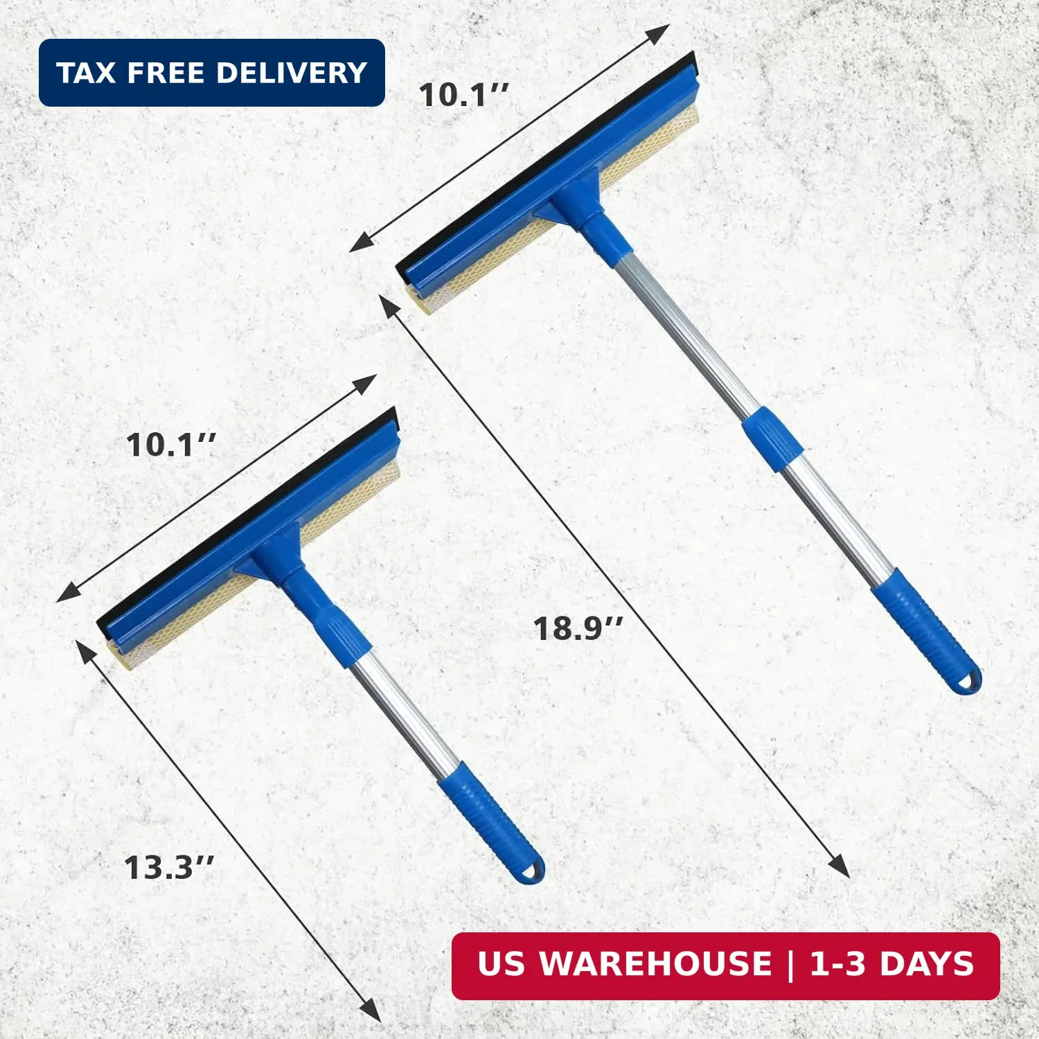 Professional Window Squeegee,2 in 1 Squeegee Window Cleaner with Long Stainless