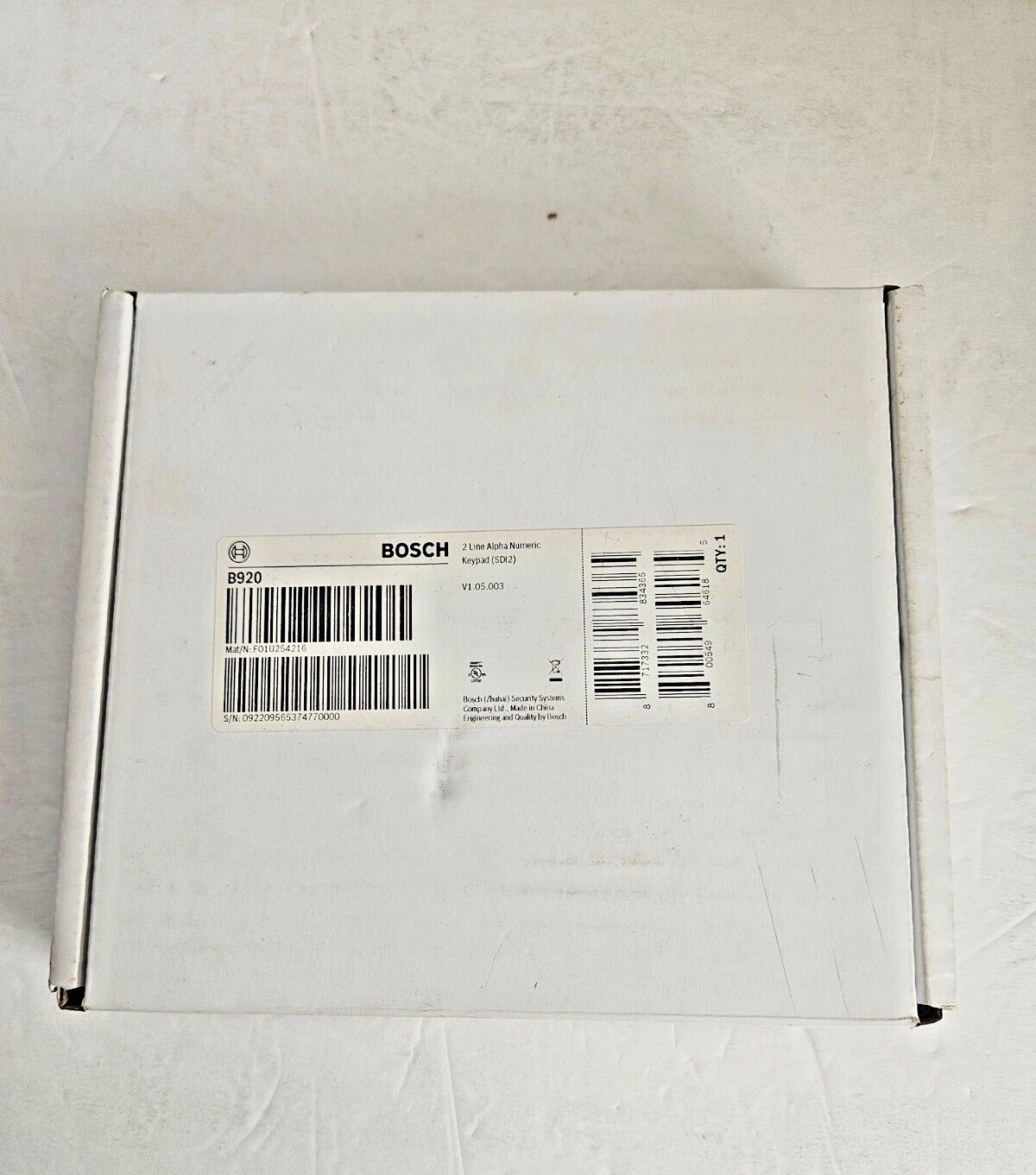 Bosch B920 2-Line Alphanumeric Intrusion LCD Keypad NEW (Open Box)