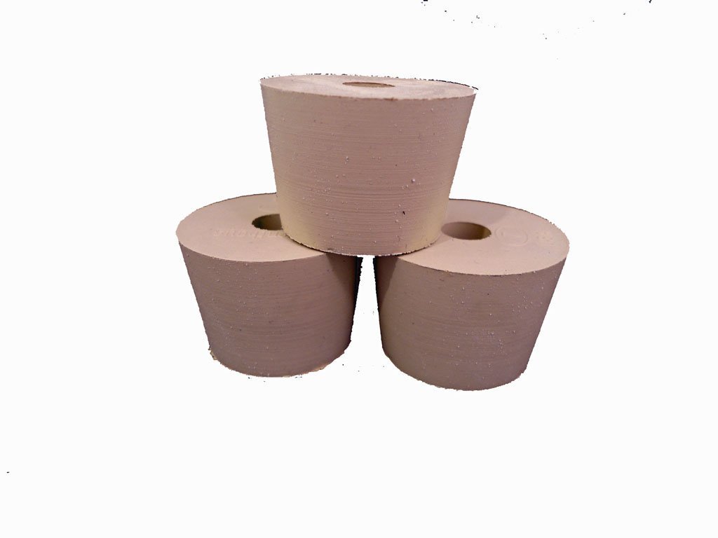 Drilled Rubber Stopper #7.5-St of 3