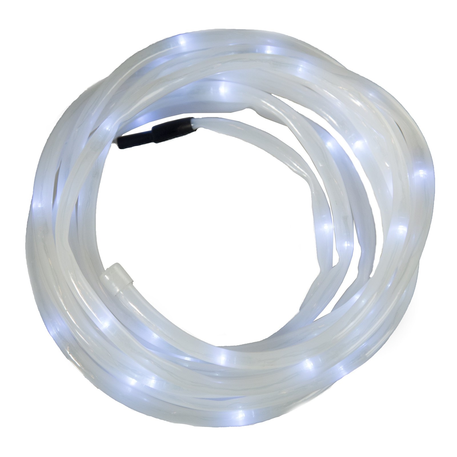 Solar Powered LED Rope Lights – 32 FT Strand with 100 White Bulbs, Steady or ...