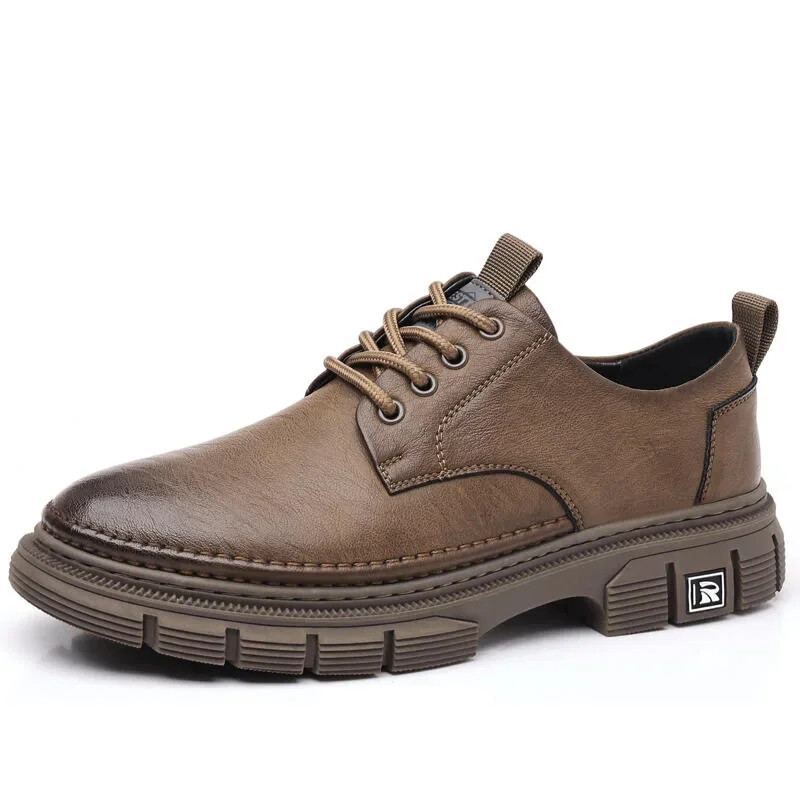 Male Soft-soled Dress Driving Shoes Lightweight Business Casual Lace Up Footwear
