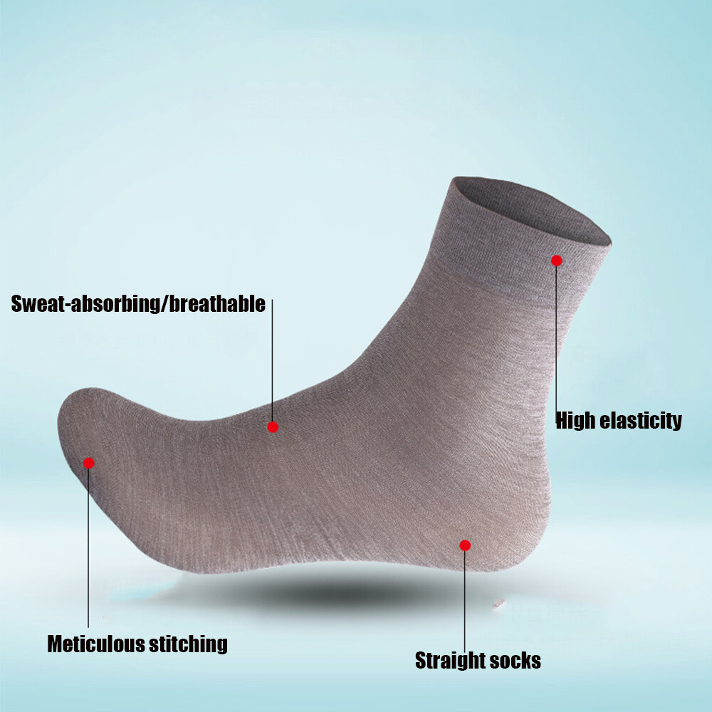 10 Pairs Business Men Silk Socks Breathable Casual Socks Ultra-thin Nylon Socks