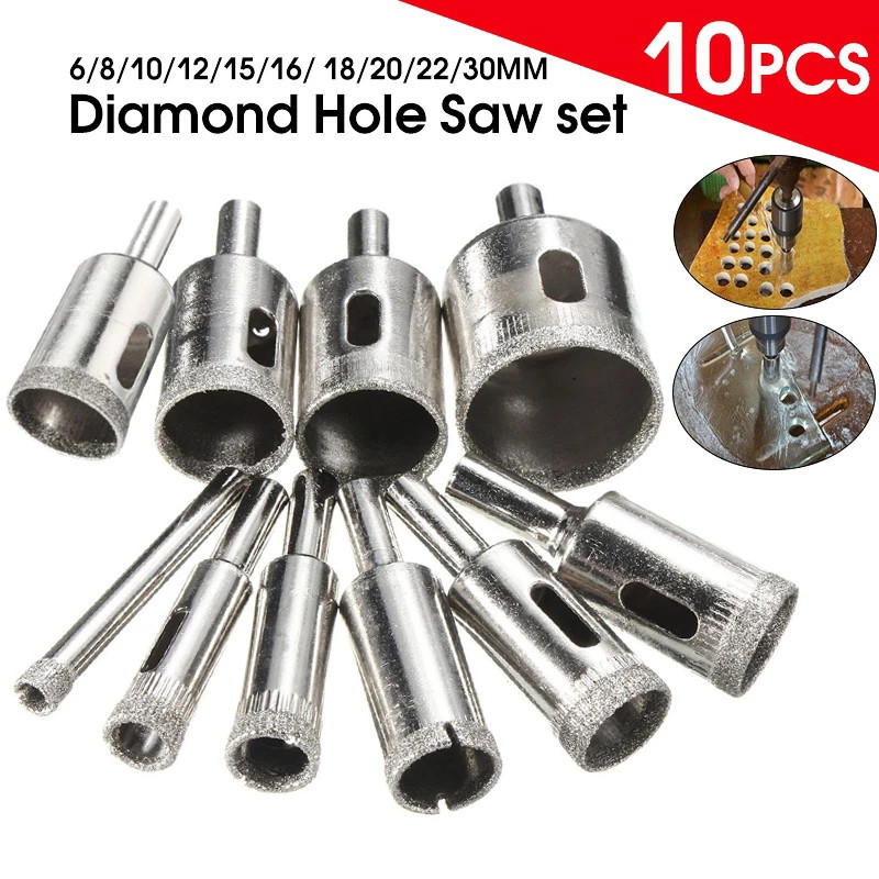 Diamond Drill Bits for Glass Ceramic Tile Porcelain Hole Maker Saw Cutter Set