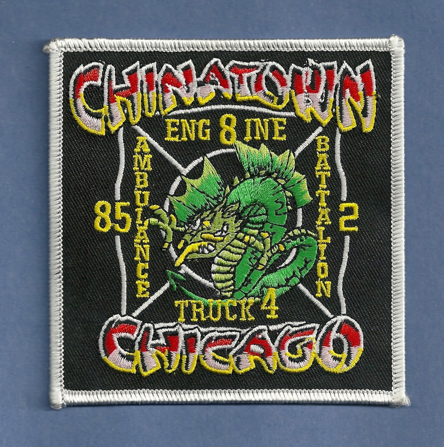 CHICAGO ENGINE 8 TRUCK 4 FIRE COMPANY PATCH CHINATOWN