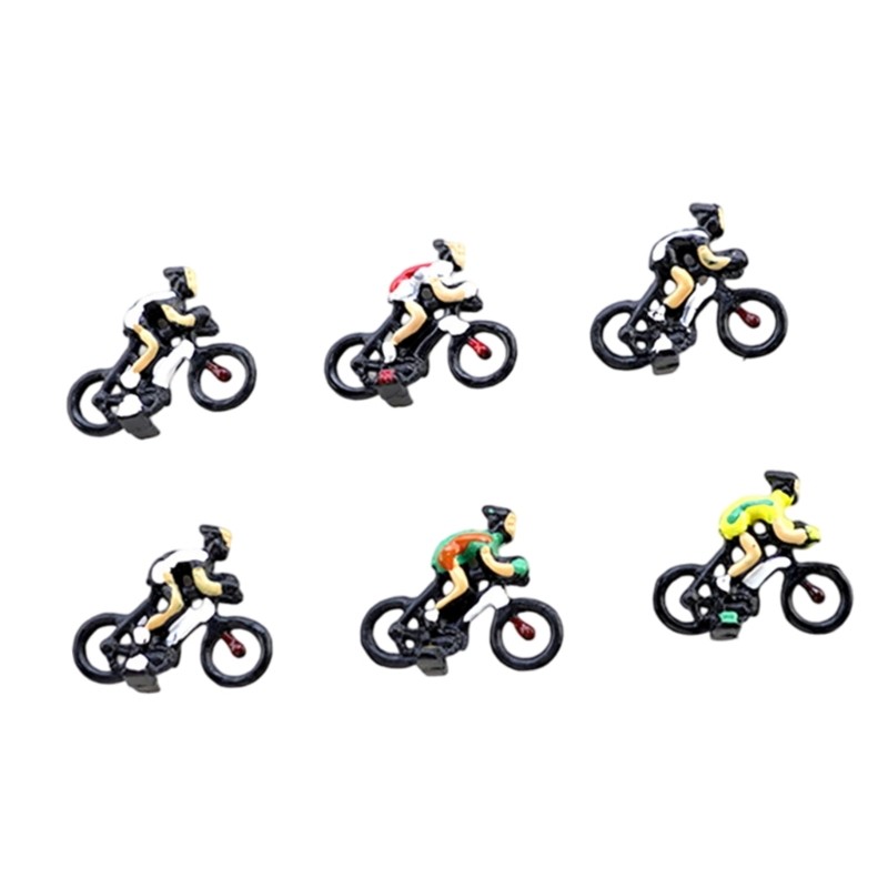 6/12Pcs Tiny Plastic Biking Figure Miniature Cyclist Models For Scenery Displays