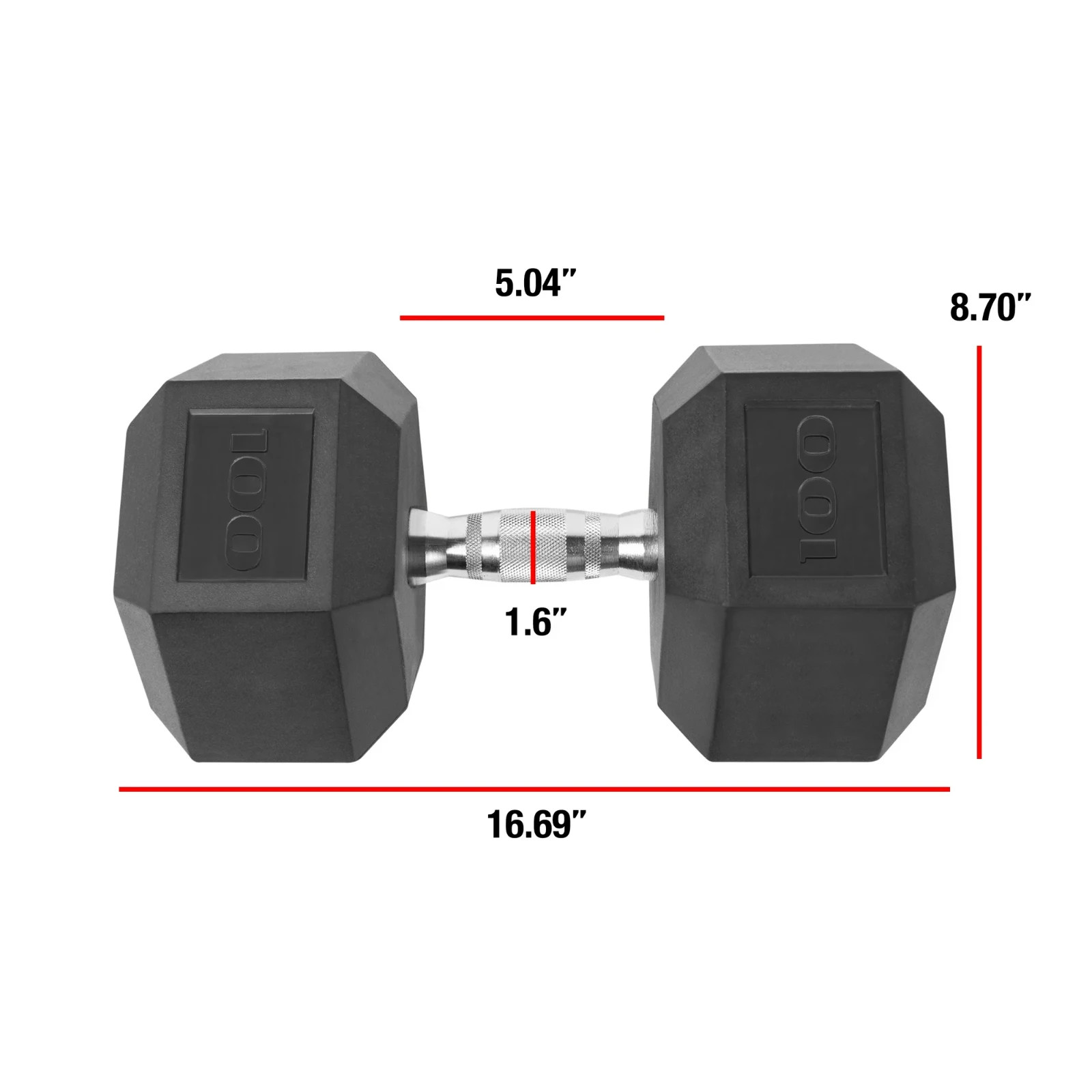CAP Barbell, 100lb Coated Hex Dumbbell, Single